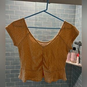 Yellow floral crop top